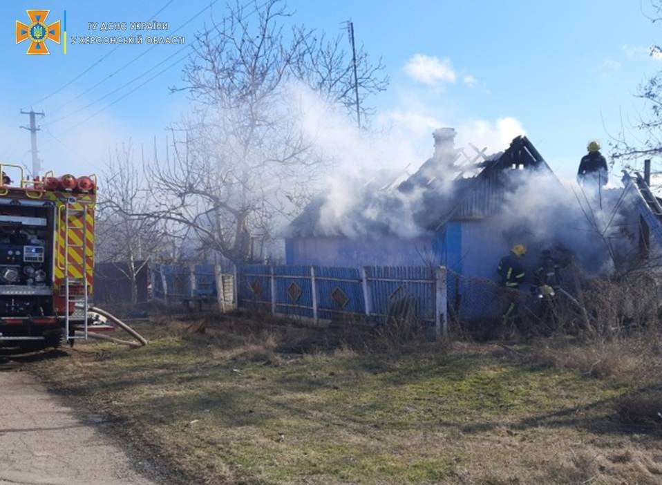 В пожаре на Херсонщине снова пострадала пенсионерка